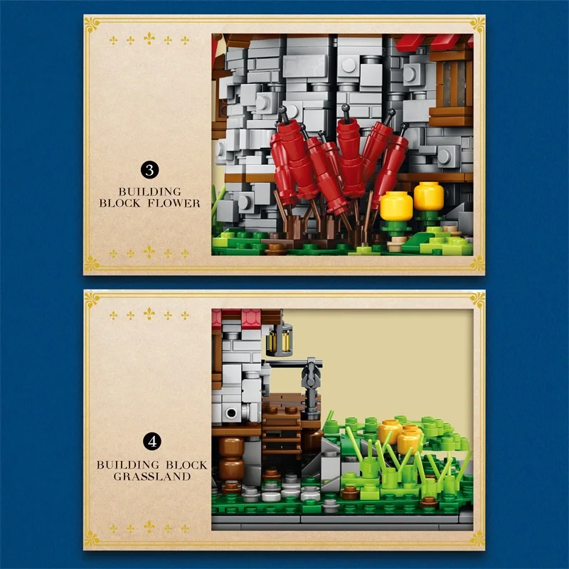 2296 Uds. Molino de viento, casa del árbol, molino, vista a la calle, bloques de construcción, ciudad europea Medieval, modelo de ensamblaje, ladrillos, juguetes para niños, regalo - imagen 4