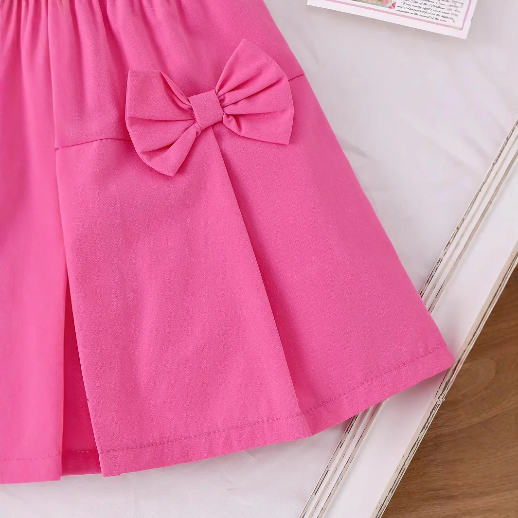 Conjunto verano algodón con lazo para niña – Top y shorts - imagen 5