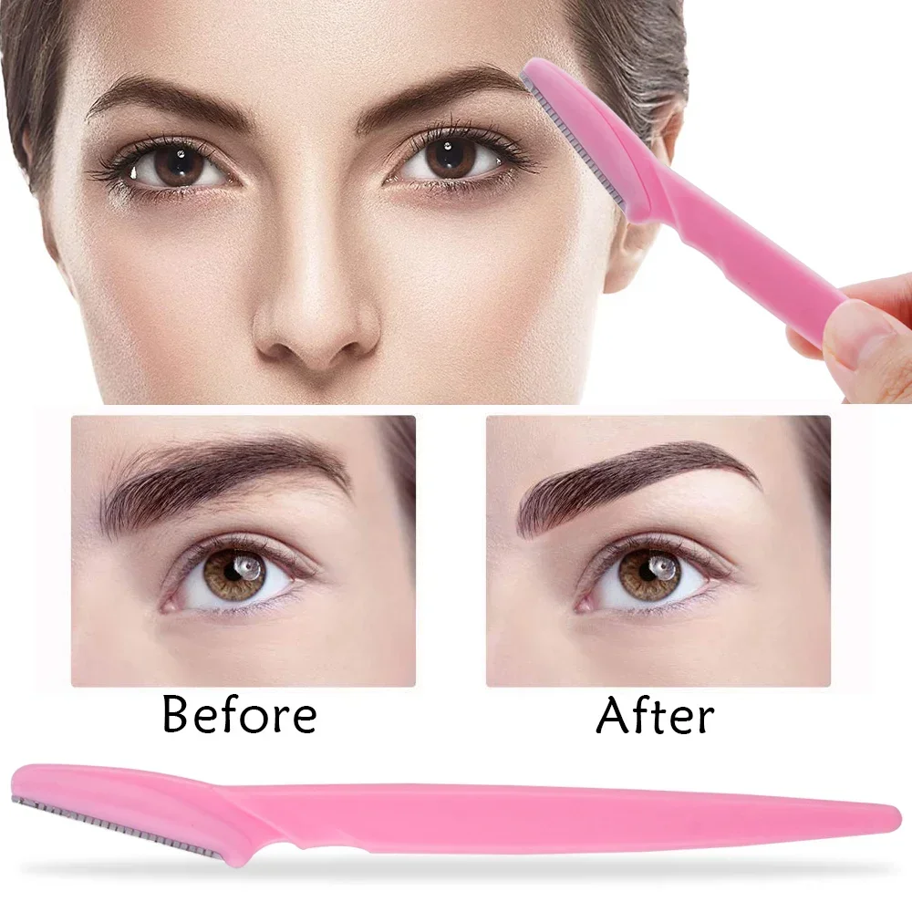 Cuchillo de eliminación cortadores de maquillaje seguridad 3/10 Uds depilación de cejas raspador de pelo recortador de cejas cuchilla afeitadora facial portátil para mujeres - imagen 4