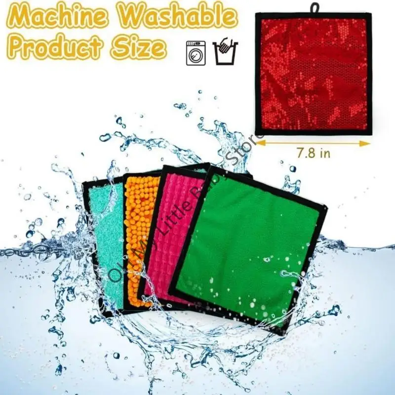 M76C 1 Juego alfombra juegos para bebés lavable a máquina estimula los sentidos táctiles aprendizaje temprano - imagen 5