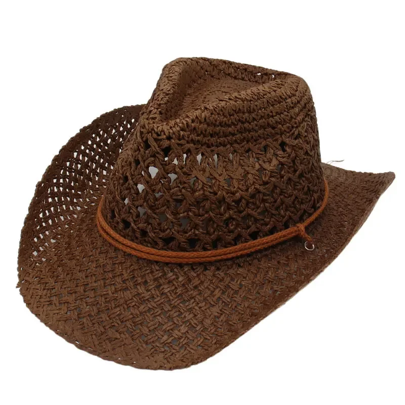 Sombrero vaquero de paja infantil – Ala ancha plegable para verano - imagen 2