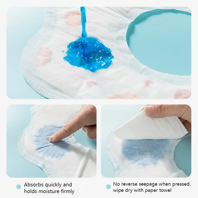 Baberos desechables para bebé 360 °   Toalla de Saliva suave giratoria para bebé, Baberos de papel de viaje impermeables y a prueba de aceite para bebés, niños y niñas - imagen 5