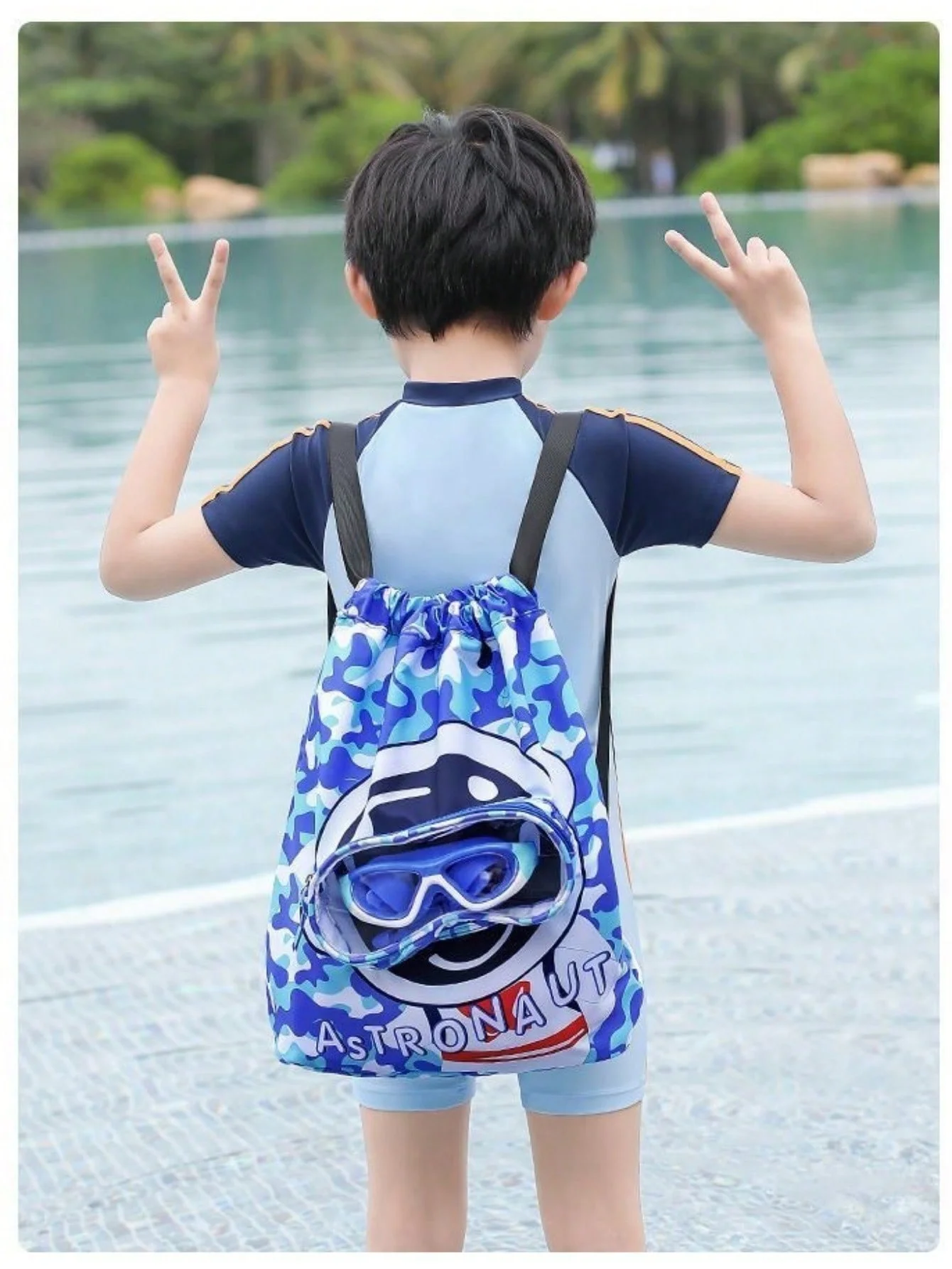 Bolsa de natación para niños, mochila impermeable con separación en seco y húmedo para natación, almacenamiento en la playa, bolso de hombro doble deportivo - imagen 2