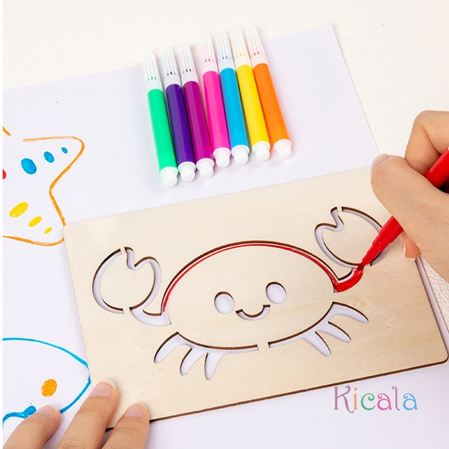 Kit Montessori de madera con puzzles y plantillas educativas - imagen 4