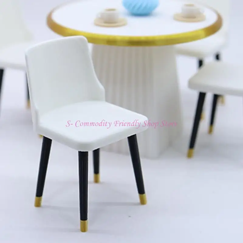 85ae y sillas miniatura plegables establecidas accesorios realistas 1/12 casas muñecas con detalles - imagen 2