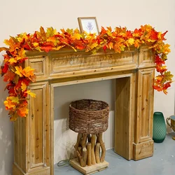 Guirnalda de hojas de arce artificial para decoración otoñal