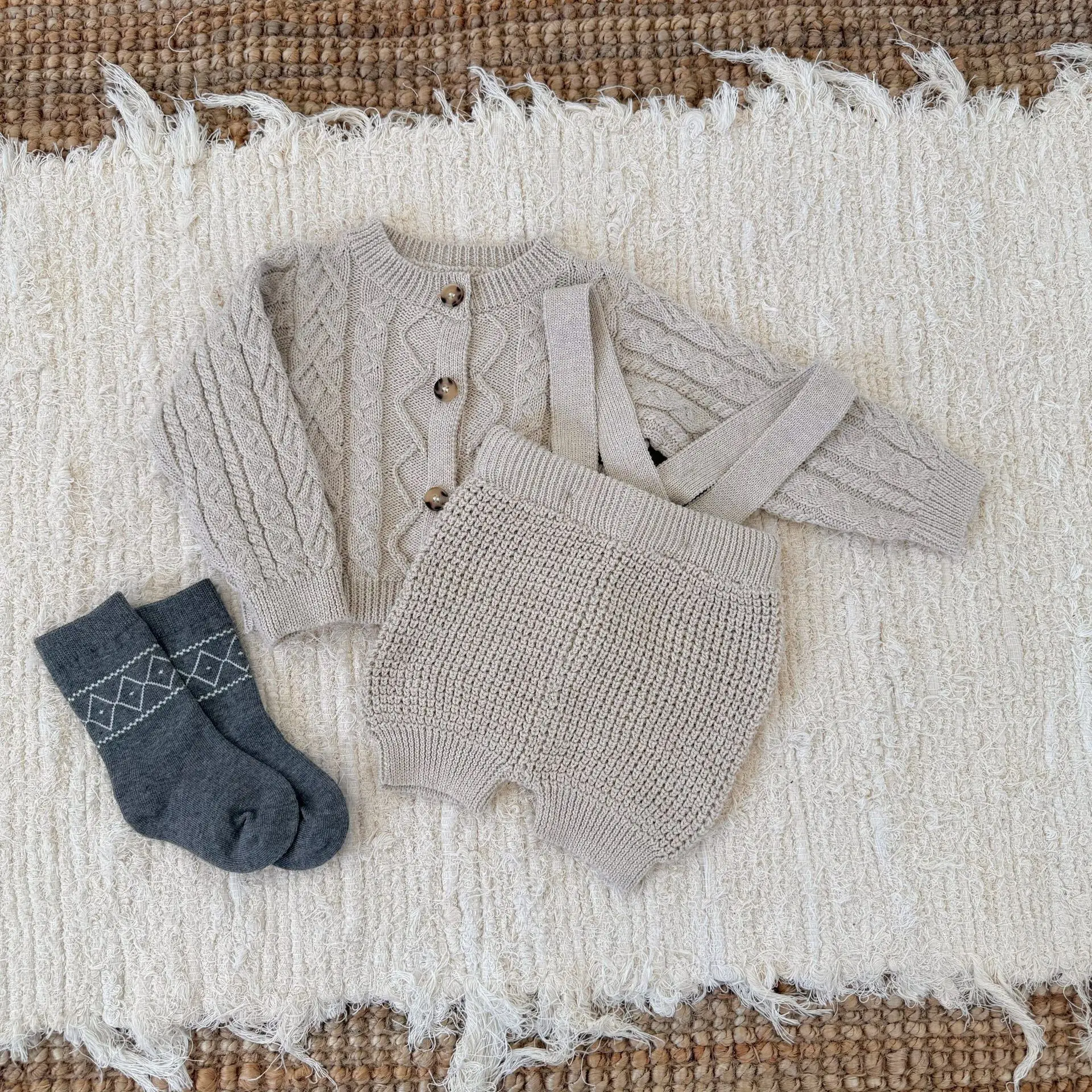 Suéteres para bebés de 0 a 3 años, ropa de punto Vintage para niños, cárdigans de punto de un solo pecho para niños pequeños, opción general - imagen 4