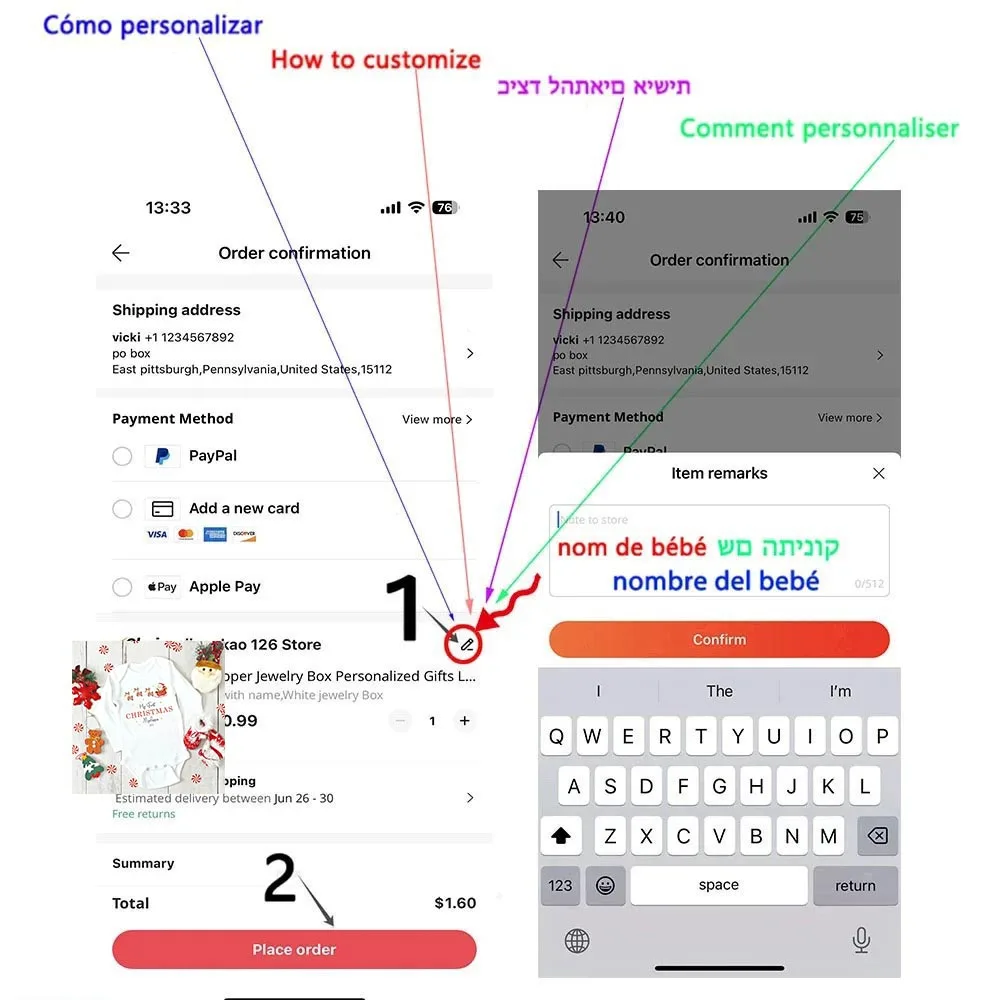 Traje personalizado para bebé de primera Navidad, pelele de invierno de dibujos animados de manga larga para recién nacidos, niñas y niños, mi primera mono de Navidad - imagen 2