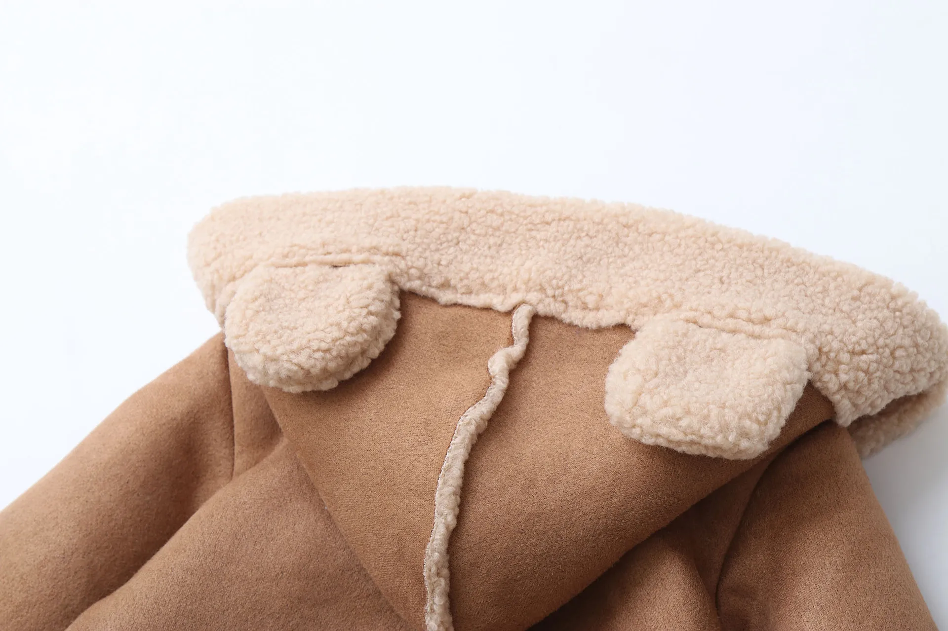 Ropa de invierno para bebés de 0 a 2 años, Sudadera con capucha de piel, monos para niñas, peleles con forro polar para bebés, traje infantil de descanso ventoso - imagen 4