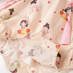 Mono de algodón de manga larga para bebé niña con estampado suave