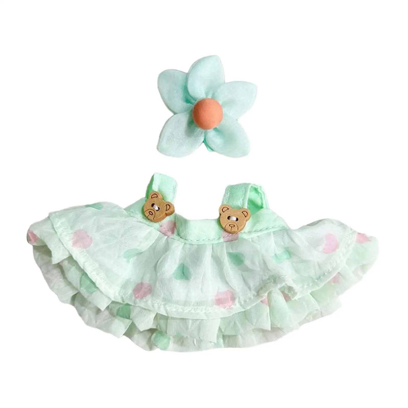 DIY Doll Costume Set with Plush Skirt And Props for 15cm Dolls