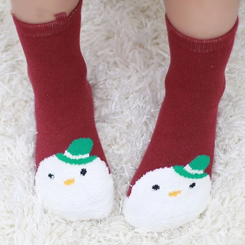 Calcetines antideslizantes algodón forro polar coral bebé niño - imagen 4