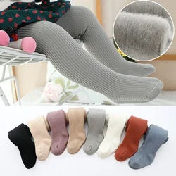 Pantimedias térmicas de lana cepillada para niñas otoño-invierno