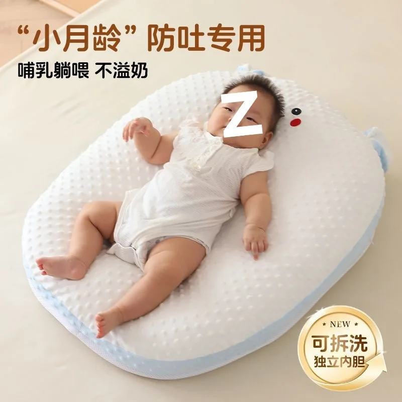 Almohadas para bebé, almohadilla antipisaliva para perezosos, calmante, de terciopelo de frijol, antiasfixia, herramienta para tumbarse para recién nacido, almohada al por mayor