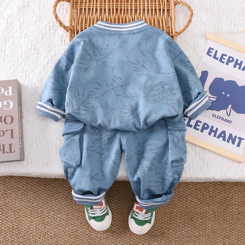 Nuevo conjunto de ropa de otoño para bebés, chaqueta y pantalones para niñas, 2 unids/set, ropa de moda para niños pequeños, trajes infantiles, chándales para niños - imagen 4