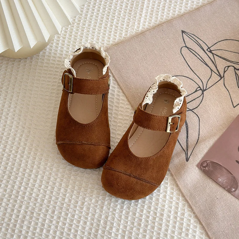 Zapato de cuero de moda para niña, zapatos Le Fu de otoño 2025, zapato de actuación de princesa Retro, zapatos de cuero pequeños de frijol para niña - imagen 4