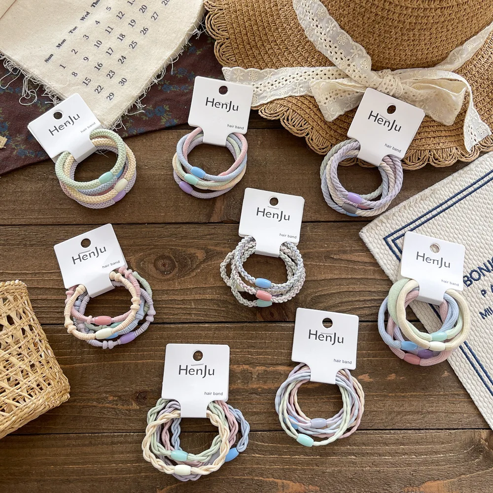 Diademas coloridas sin costuras para niñas, bandas de goma de alta elasticidad, lazos para el cabello para bebés y niños, cuerdas gruesas para el cabello para cuerdas para la cabeza simples y dulces