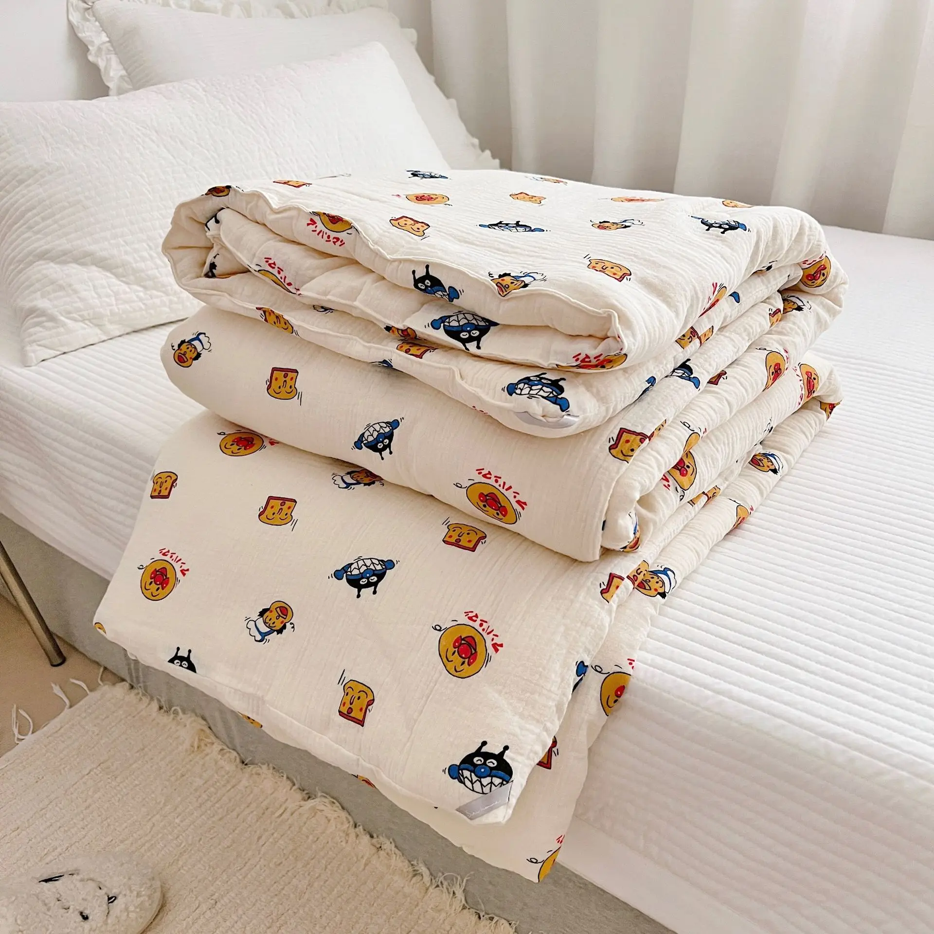 Edredón térmico de muselina de algodón para bebé, edredón suave con estampado de animales de oso león, manta de cuna para recién nacido, invierno - imagen 5