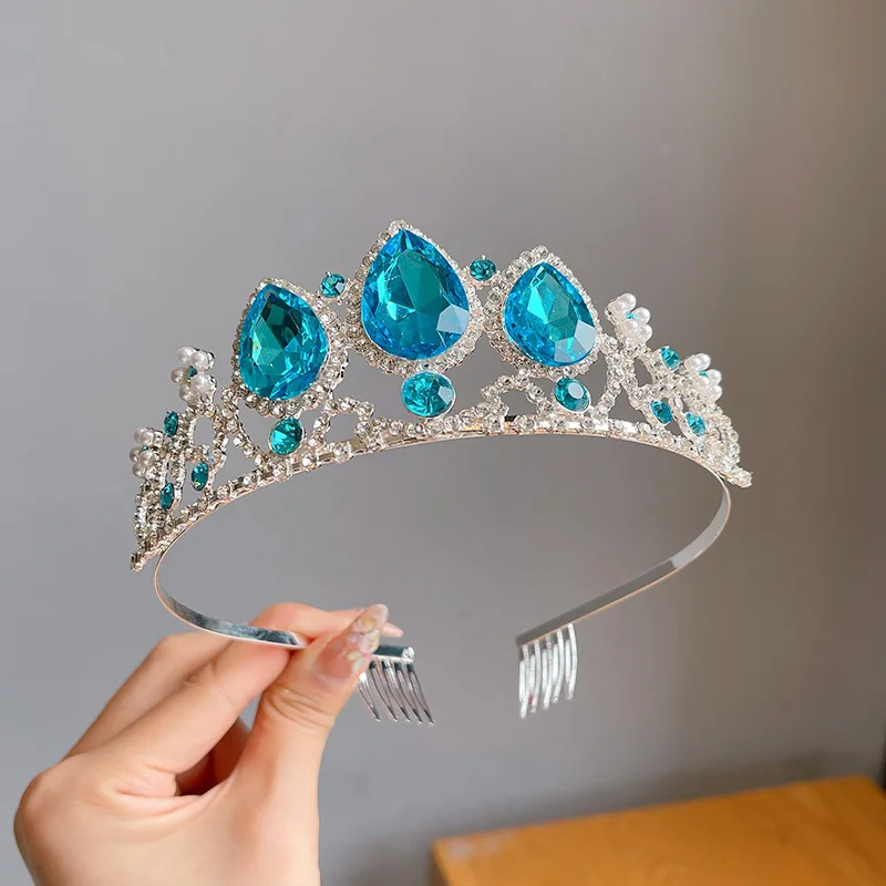 Diadema de princesa, pasadores de corona, cetro mágico para niños, diamantes de imitación, accesorios para el cabello para niña pequeña - imagen 4