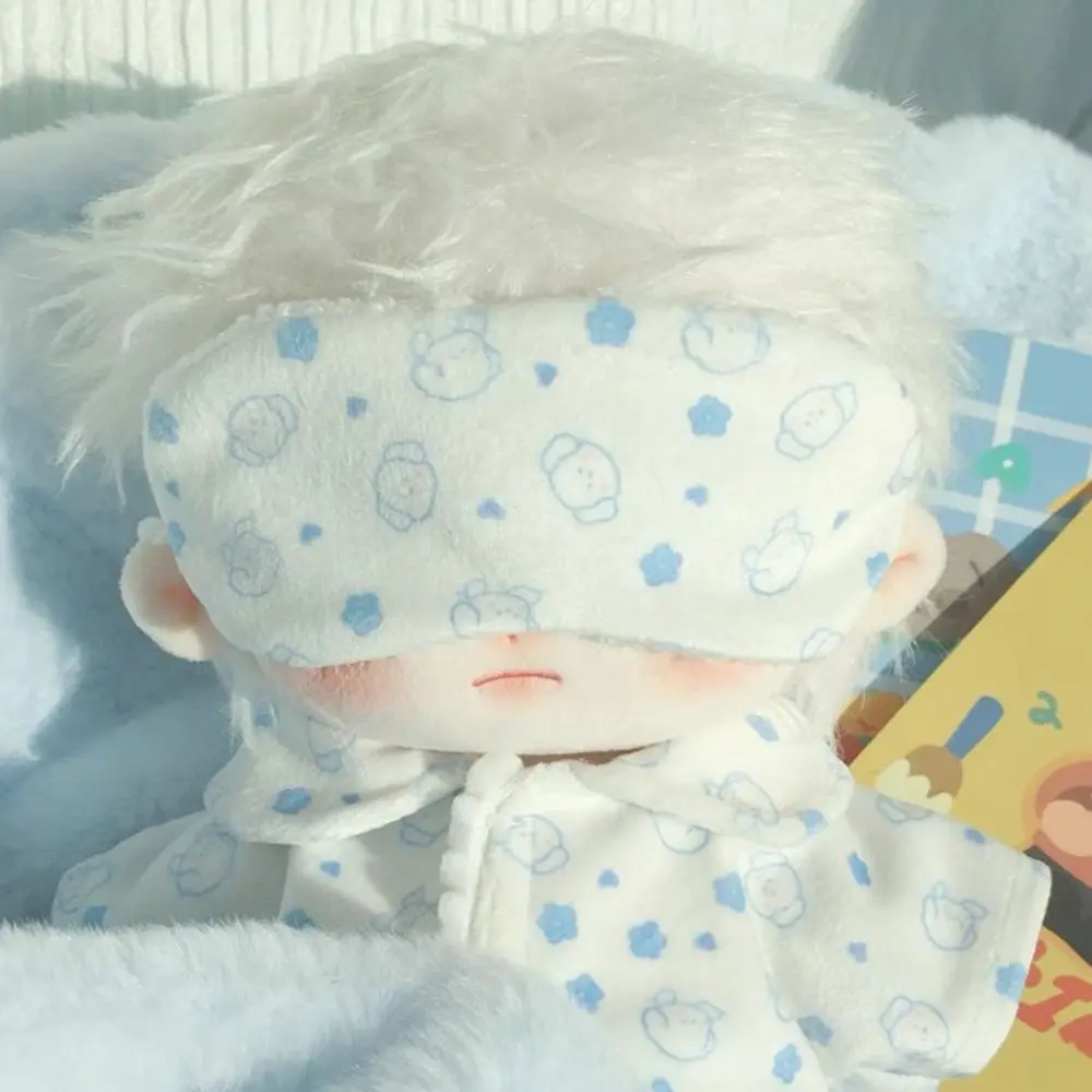 Pijamas de algodón de 15cm/20cm con máscara para los ojos, ropa para dormir de algodón, albornoz bonito de dibujos animados, accesorios para muñecas - imagen 3