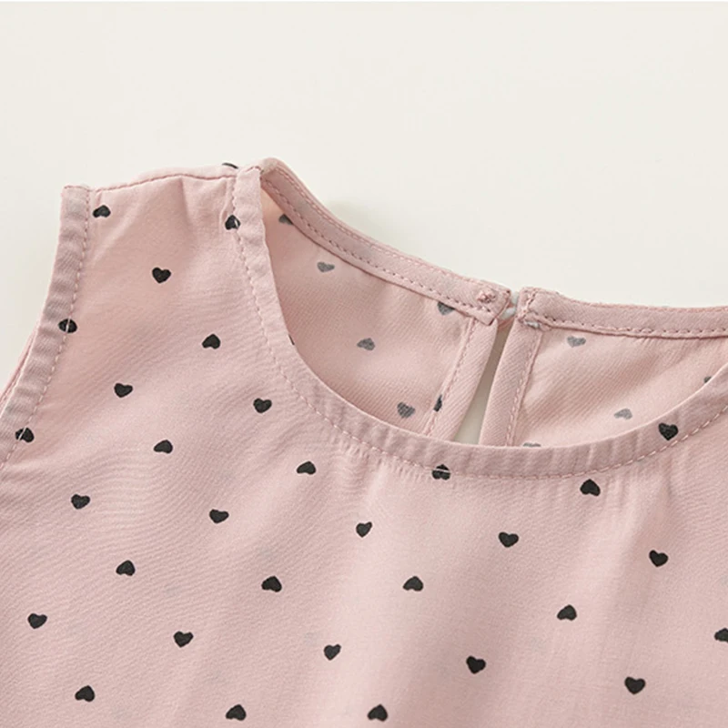 Conjunto de verano para niña con top de encaje y pantalón rosa - imagen 5