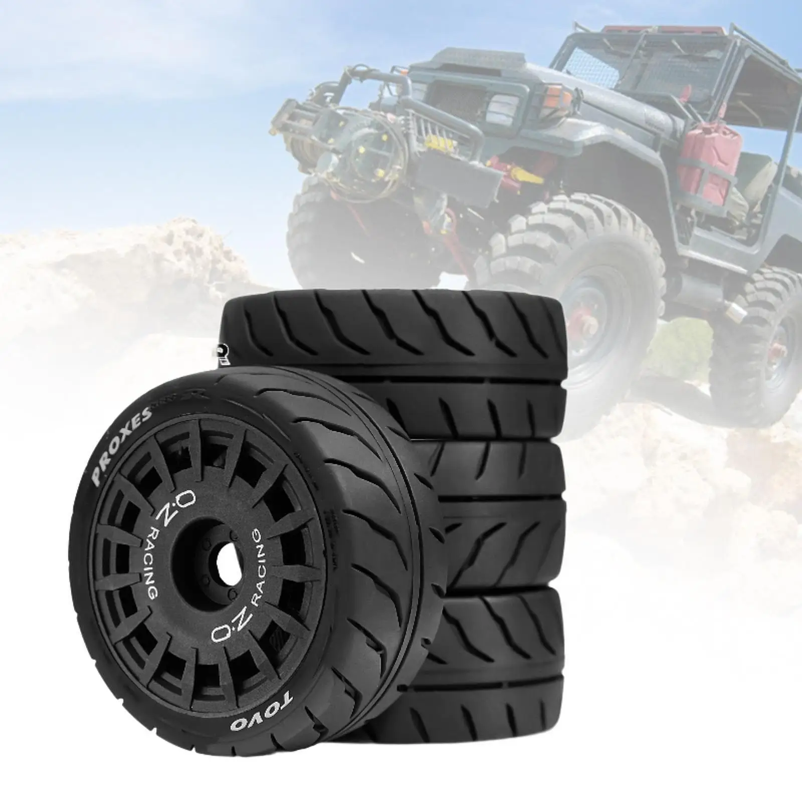 4 Pieces Tires Compatible Upgrade Easy Installation Versatile Professional Modification 3 in Diameter Sturdy for 1:10 TT01