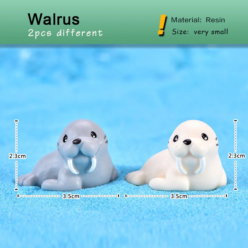 Estatua en miniatura de oso Polar blanco, artesanía de resina, modelo Animal, decoración del hogar, jardín de hadas, decoración del coche, accesorios DIY - imagen 5