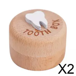 Caja de almacenamiento de dientes, organizador de recuerdos de bebé de madera, contenedor de recuerdos de dientes con pinza para dientes perdidos y niños