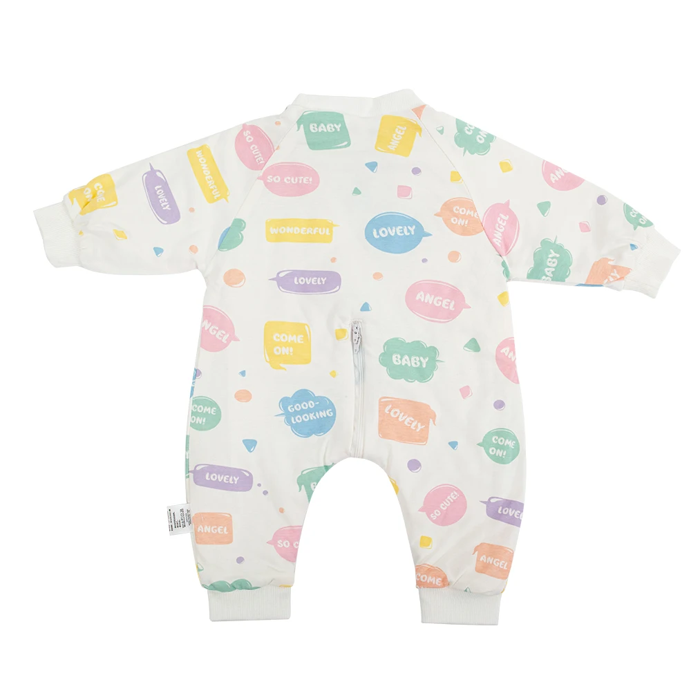 Saco de dormir 100% de algodón para bebé, ropa de dormir suave con estampado de palabras de alabanza para niños, sacos de dormir finos para Otoño e Invierno para niñas y niños - imagen 2