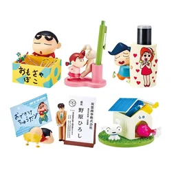Crayon Shin-chan escena de escritorio decoración portalápices tarjetero figura de acción Nohara Shinnosuke modelo creativo