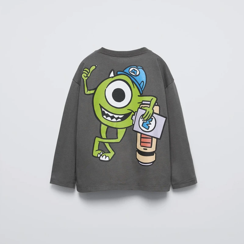 Camiseta de manga larga con estampado de dibujos animados, camisetas de nuevo diseño, camisa informal de moda para niños, ropa fina de algodón puro a la moda - imagen 4