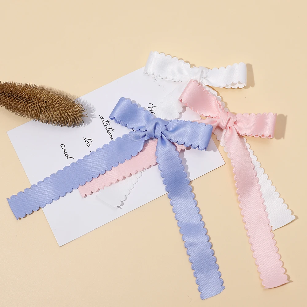 Pinzas para el pelo con lazo satén elegante de niñas retro