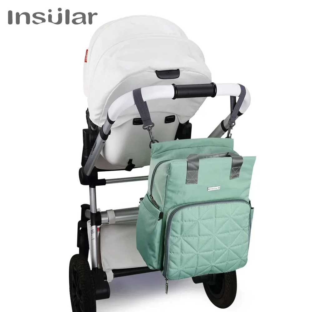 Bolsa de pañales de maternidad impermeable a la moda, cochecito de bebé de gran capacidad, mochila de viaje, bolsa de lactancia de diseñador para el cuidado del bebé