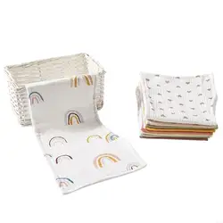 Baberos alimentación D7YD, paños para eructar 6 capas para bebés, toalla para eructar rectangular, Baberos algodón y