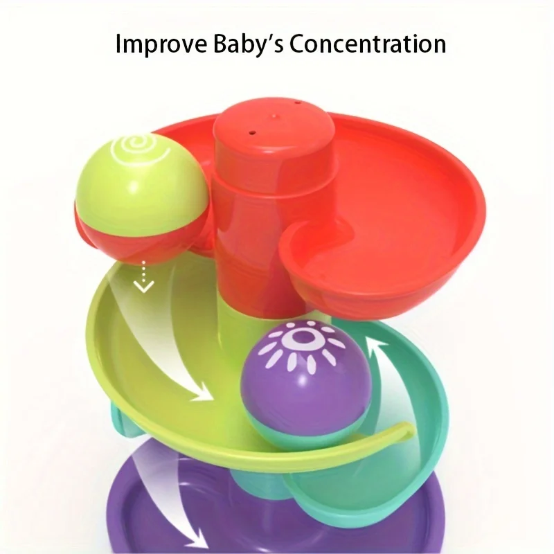 Juguete educativo de torre de pista de bolas: bolas rodantes y giratorias, desarrollo de habilidades motoras finas, regalo de vacaciones y cumpleaños - imagen 4