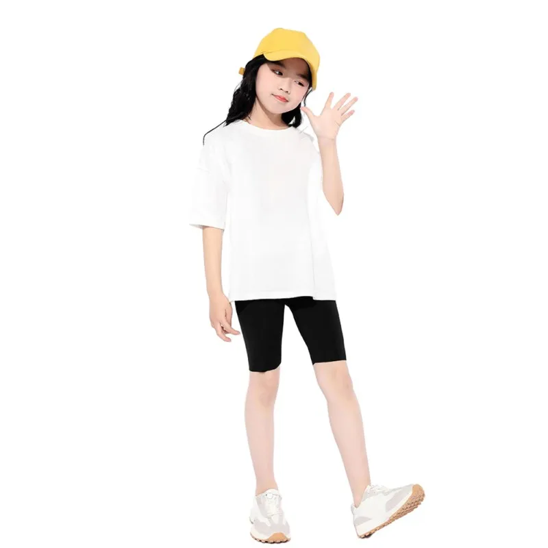 Pantalones de verano hasta la rodilla para niñas, pantalones de Color sólido, pantalones cortos ajustados para niños, Leggings de fondo para adolescentes, 3 a 12 años - imagen 2