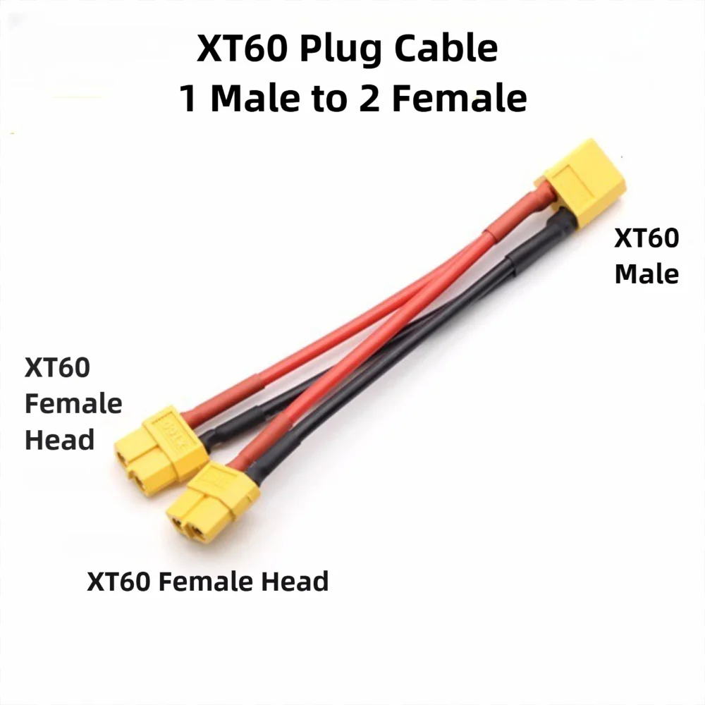 Conector de batería paralelo XT60, enchufe macho hembra, Cable de extensión de batería de 10 cm, Cable conector de 14 AWG para motores de batería RC - imagen 4