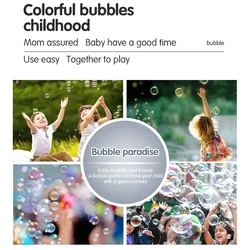 Pistola de burbujas eléctrica con soplador automático intermitente de gran capacidad con música ligera fabricante de burbujas de jabón al aire libre para niños
