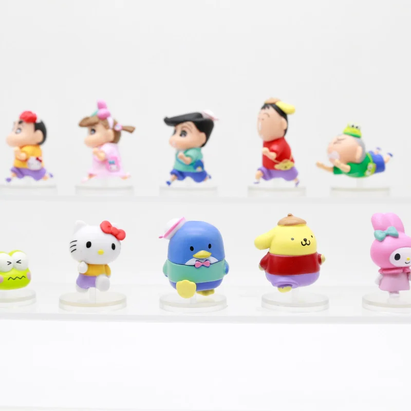 RE-MENT 10 unids/set crayón Shin-chan Sanrio serie escolar caja ciega juguete figura de acción adornos para niños regalos - imagen 3