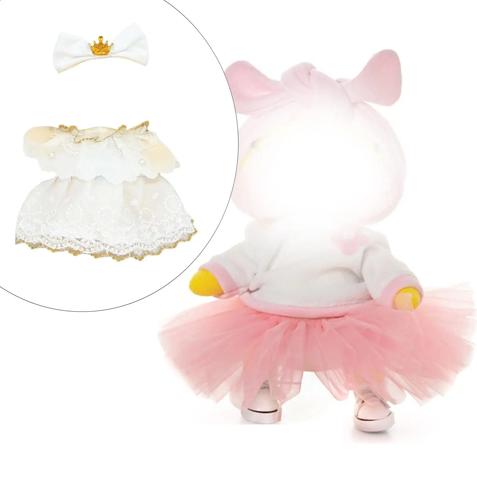 15cm Doll Clothes with Hair Accessory Doll Accessories Clothing Handmade Daily Wear Adorable Lovely Dress up Girl Doll Dress