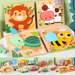 Tablero de rompecabezas Montessori madera 3D bebés 12-24 meses