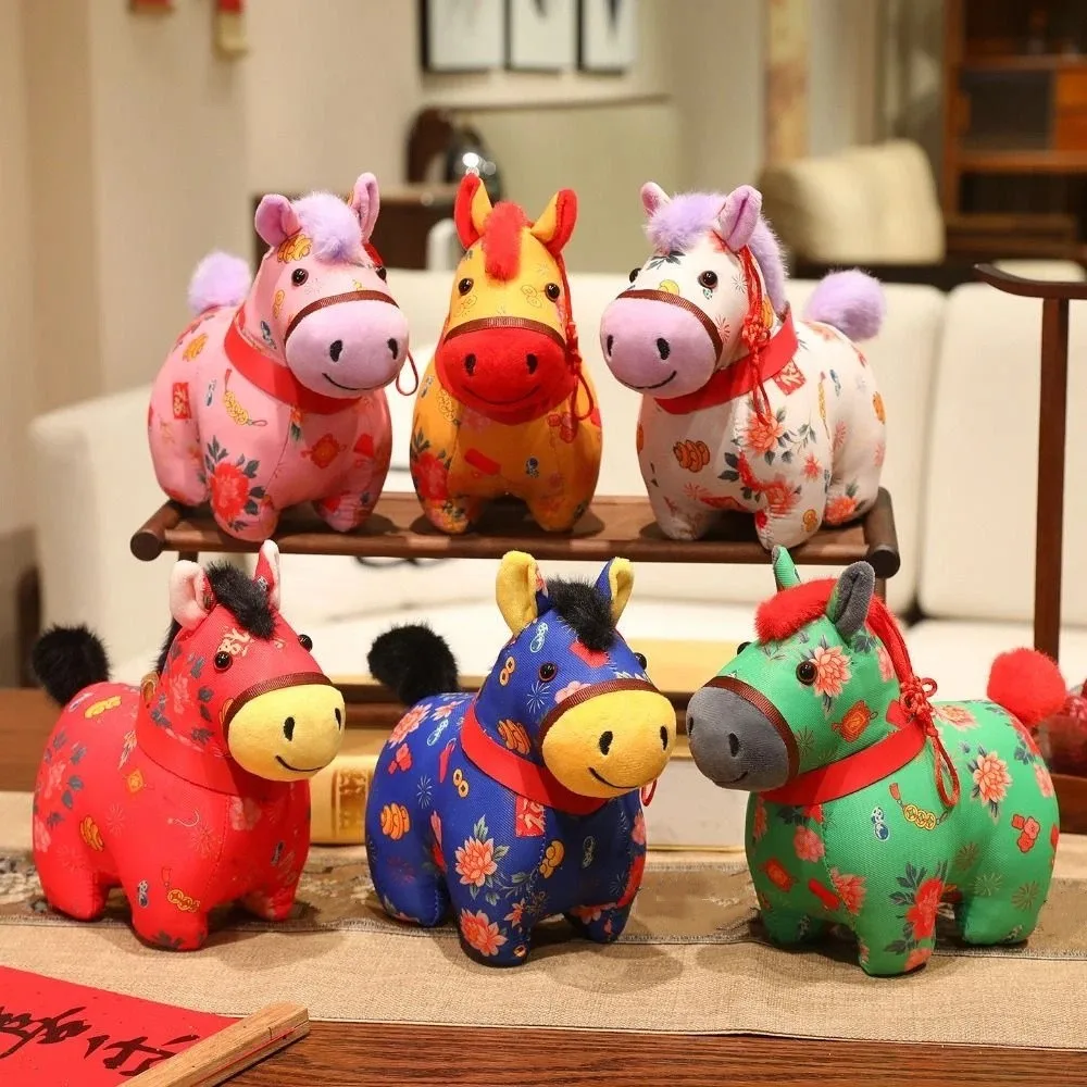 LLavero de caballo de peluche creativo, muñecos de mascota, Animal relleno, muñeco de caballo de peluche, colgante, estatuilla de Pony del zodiaco suave y bonito, decoración de coche