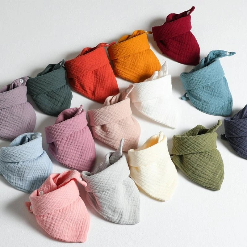 M76C 3 uds. Baberos para alimentación bebé, toalla para Saliva para bufandas triangulares, Bandana, Baberos algodón suave, - imagen 3