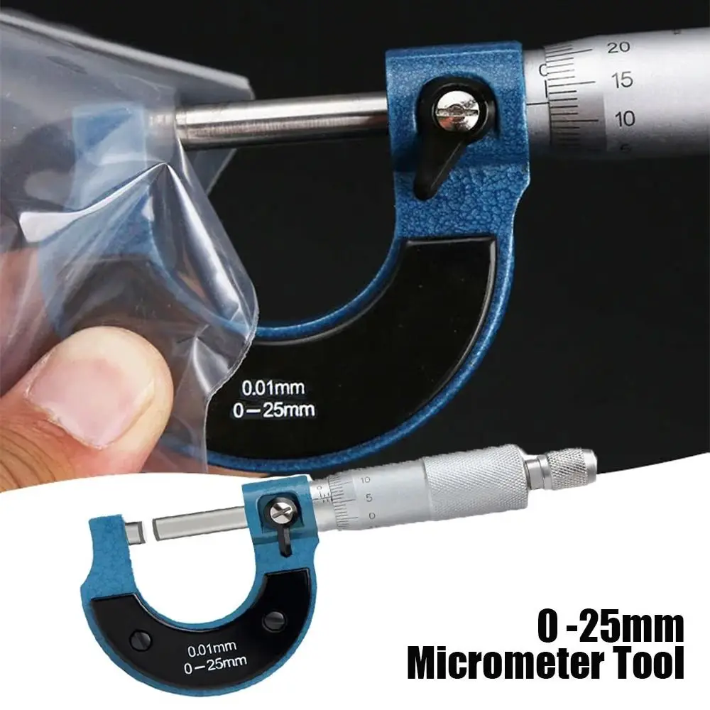 Micrómetros exteriores de acero al carbono, escala de rosca de 0-25mm, microcalibrador mecánico, punta de aleación dura, herramienta manual, calibre micrométrico - imagen 4