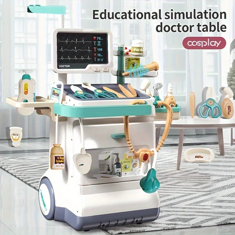 Kit médico para niños, juego médico de simulación para niños pequeños con estetoscopio de estación médica, juego de rol, juguete médico para niñas y niños - imagen 2