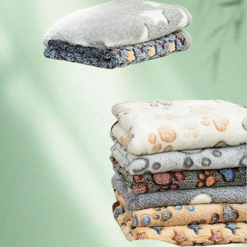 Mantas para mascotas, suave y esponjoso, lavable, estera para dormir para perros, manta polar con patrón de pata para gatos, estera de cama cálida para cachorros, suministros para mascotas - imagen 4