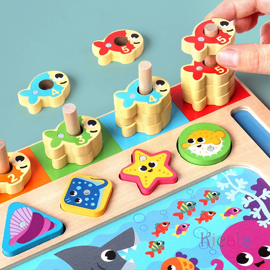 Juego educativo Montessori de madera matemáticas y colores - imagen 4