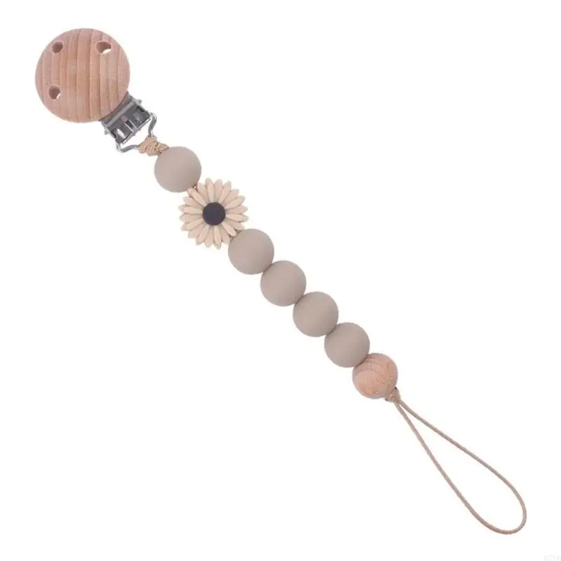 Soporte con pinza para chupete D7YD, cadena chupete silicona sin BPA, mordedor con pinza