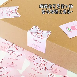 Pegatinas de agradecimiento con lazo rosa – Regalos para bebé