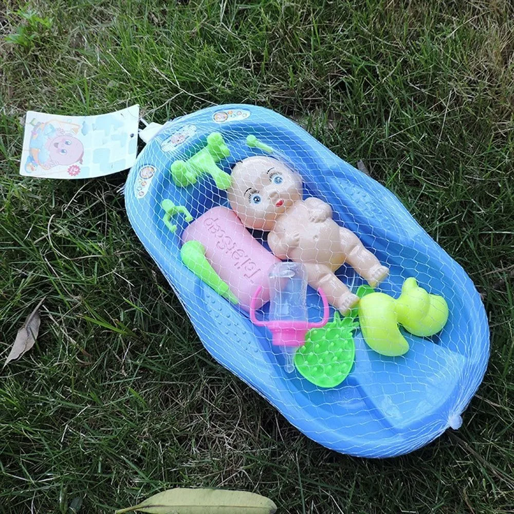 Juguetes para muñecas de bebé, Mini muñeca recién nacida, juego de baño con juguete de baño, accesorios para el cuidado de la bañera para niña, juego de simulación, juguete para regalo educativo - imagen 4